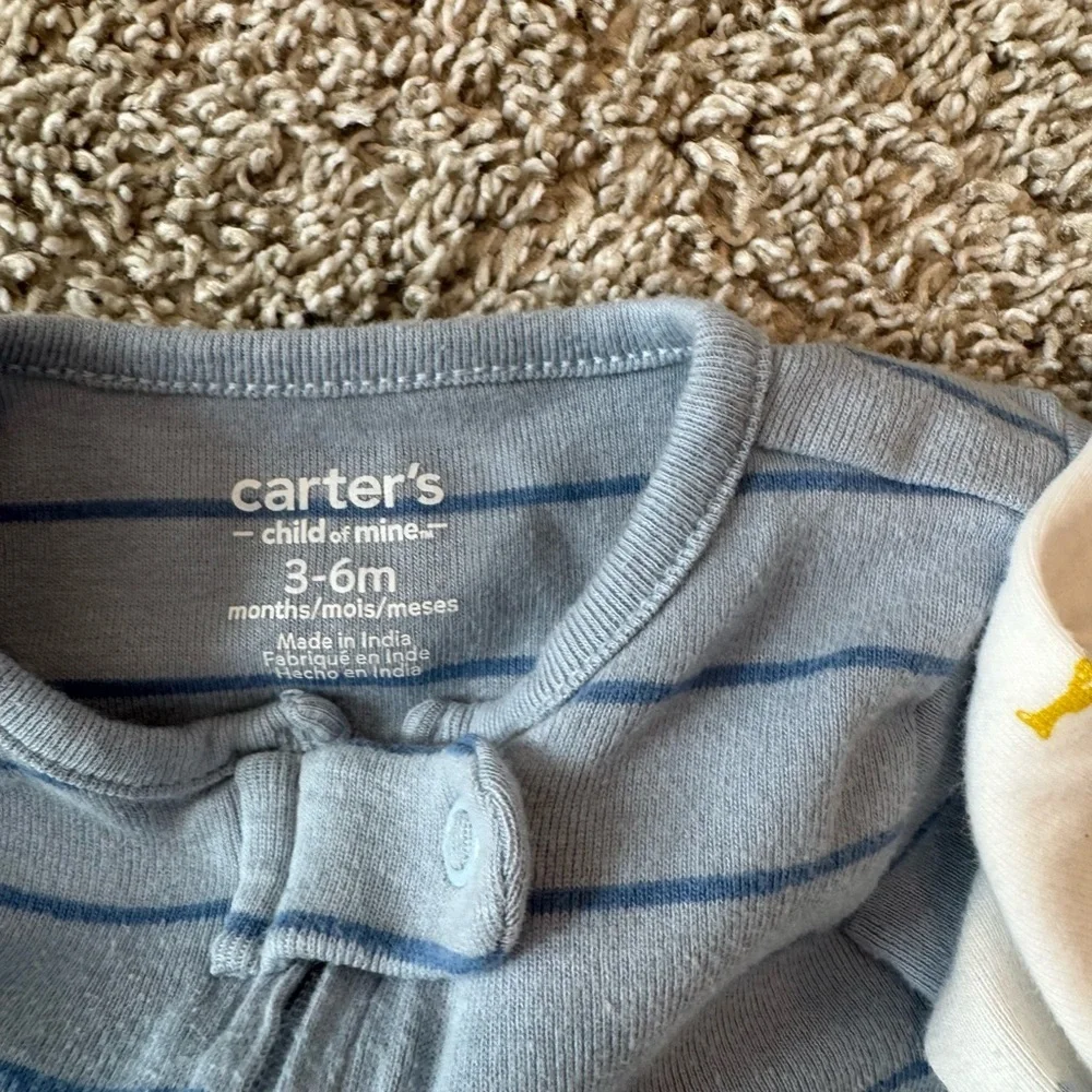 Carter's Kids Footies Baby Footed Zip Pajama Bundle  Size 3-6 months